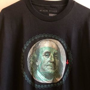 Men’s Black Scale Benjamin Franklin XL T-shirt